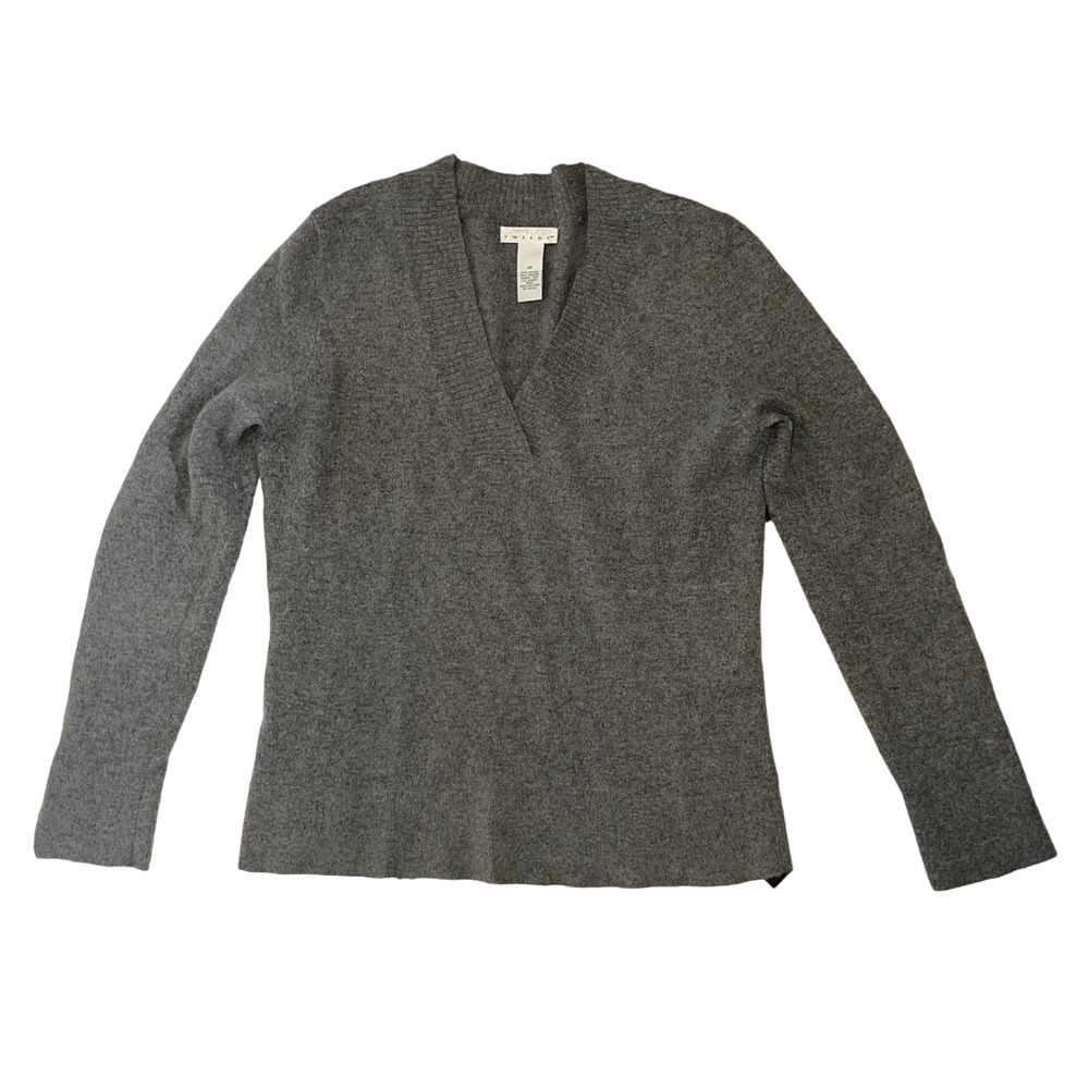 Tweeds Gray Angora V-neck Sweater size Medium